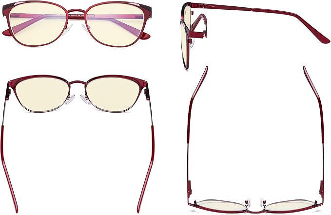 Eyekepper Blue Light Filter Glasses for Women- Butterfly Design Computer Eyegalsses with Transparent Blue Lens