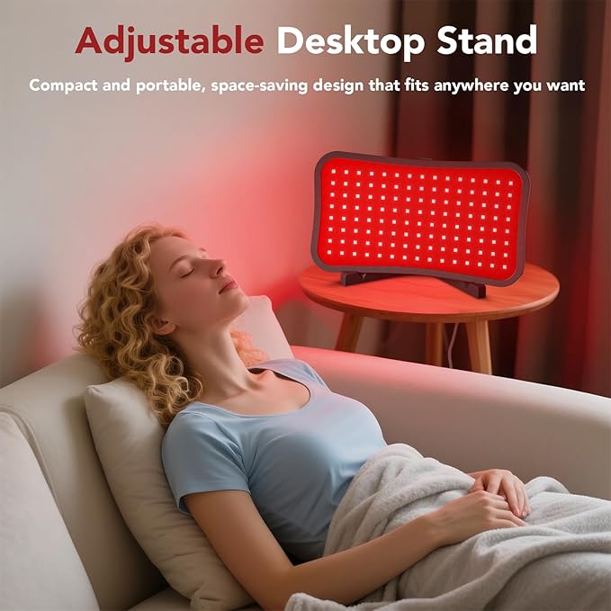 Red Light Therapy for Face and Body, 660nm Red + 850nm Near-Infrared LED Light Therapy Device with Adjustable Stand, Light Therapy for Face & Body at Home