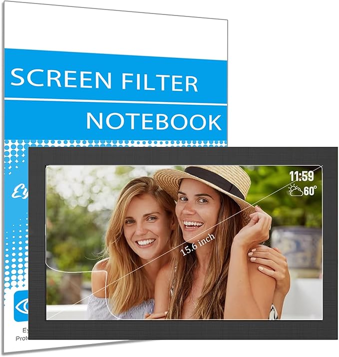 i-Tensodo 2 Pack Anti Glare Screen Protector for 15.6 Inch WiFi Digital Picture Frame, Eye Protection Glare Screen Filter Film