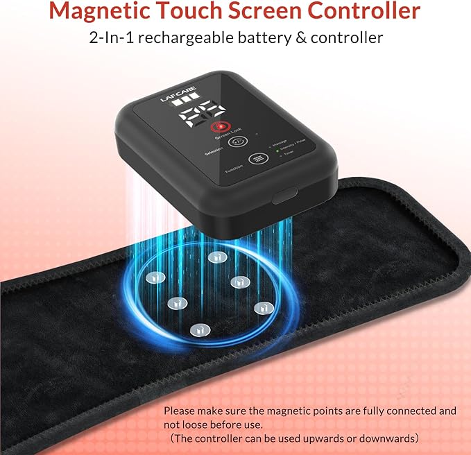 Red Light Belt, Rechargeable Red Infrared Light Device with Massage and Timer, Wearable Cordless 660nm&850nm Dual-Wavelength Wrap Belt for Back, Abdomen, Joints & Muscle