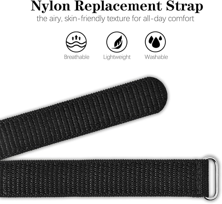 HSWAI Sport Nylon Loop Compatible with Hume Band Replacement, Soft Breathable Lightweight Strap Wristband for Hume Health Band Fitness Tracker Women Men
