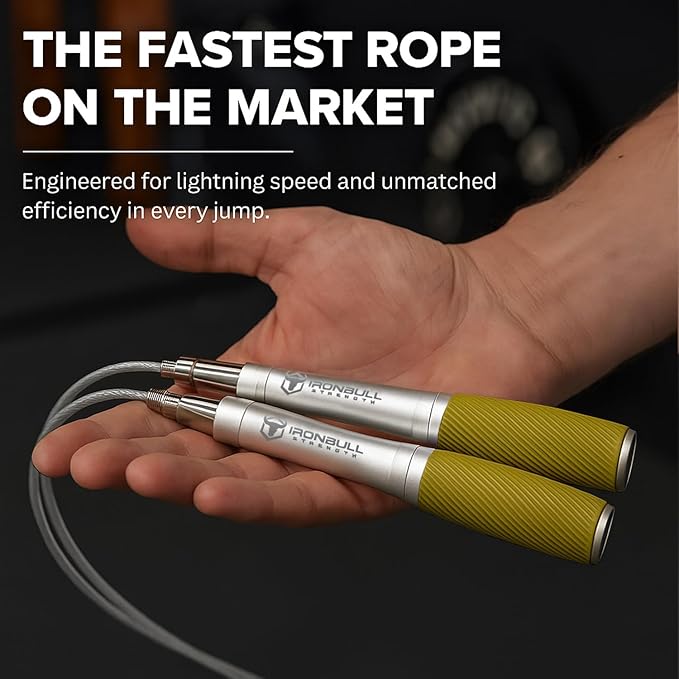 Jump Rope for Men & Women - Ultra-Fast, High Speed Jump Rope - Self-Locking Screw-Free Design with Aluminum Handles and Silicone Textured Grips - Precision Engineered for Maximum Performance - Skipping Rope for Workout Fitness, Cross Training & Home Ex...