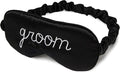 Funky Junque Adjustable Satin Sleep Mask - Groom (Black)