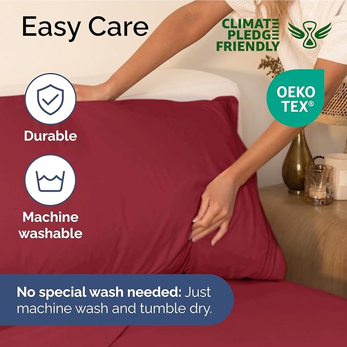 Twin XL Size 3 Piece Sheet Set - Extra Soft, Breathable & Cooling Sheets - Hotel Luxury Durable Bed Sheets for Women & Men - Deep Pockets, Easy-Fit & Wrinkle-Free Sheets - Berry Oeko-Tex Bed Sheet Set