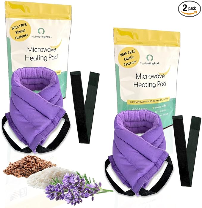 Microwavable Heating Pads for Lower Back, Neck, and Shoulder Pain Relief - Moist Microwave Heating Pad for Muscles and Joints - Microwave Hot Pack Heat Pad for Cramps -2 Pack Purple-Lavender Scent