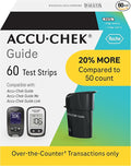 Accu-Chek Guide Glucose Test Strips for Diabetic Blood Sugar Testing (Pack of 60)