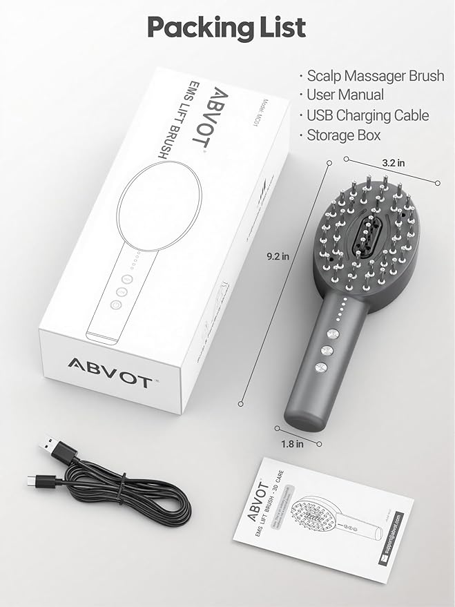 3-in-1 Electric Scalp Massager Brush, Vibrating Scalp Massager Comb with Hair Oil Applicator for Scalp/Face/Body Relaxation, Portable Massager Tool for Home & Travel, Gift for Men & Women(Grey)
