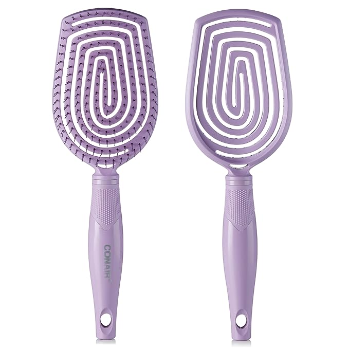 Conair Scalp Care Detangling hairbrush - Curly Hair Brush - Scalp Massager - hairbrushes for women & men - detangler for all lengths - can use wet or dry - Paddle
