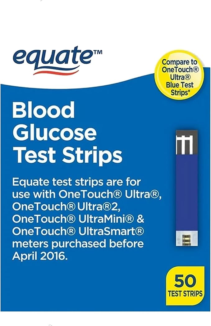 Blood Glucose Test Strips, 50 Count | Ideal for Glucose Monitor Kit, Diabetes Testing | Compatible with OneTouch Meters | Reliable Readings | Accurate & Easy to Use | High Accuracy Strips