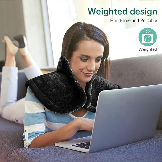 Heating Pad for Neck and Shoulders and Back, Heated Pad for Back Pain Relief, FSA Eligible Extra Large Heat Pad, Machine Washable Father Husband,Gifts for Dad Men Mom Women