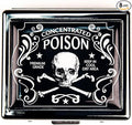 Concentrated Poison 7 Days Chromed Shiny Silver Pill Organizer with Mirror Inside Has 8 Separate Compartments Rectangle 7 Days Pill Box Pill Case