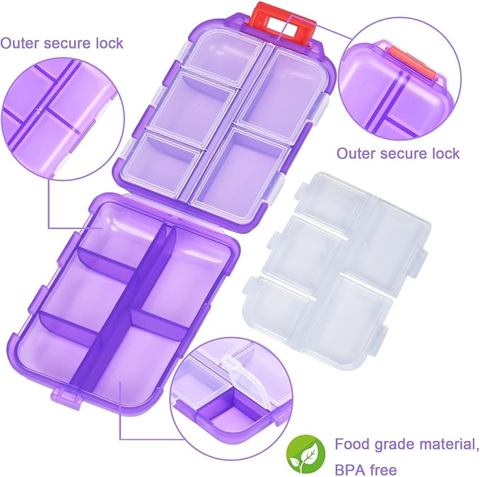 1Pack Pill Organizer with 189 Medicine Labels Travel Daily Pill Container Mini Medication Organizer Storage Pill Organizer Pill Case 7 Day Pill Organizer