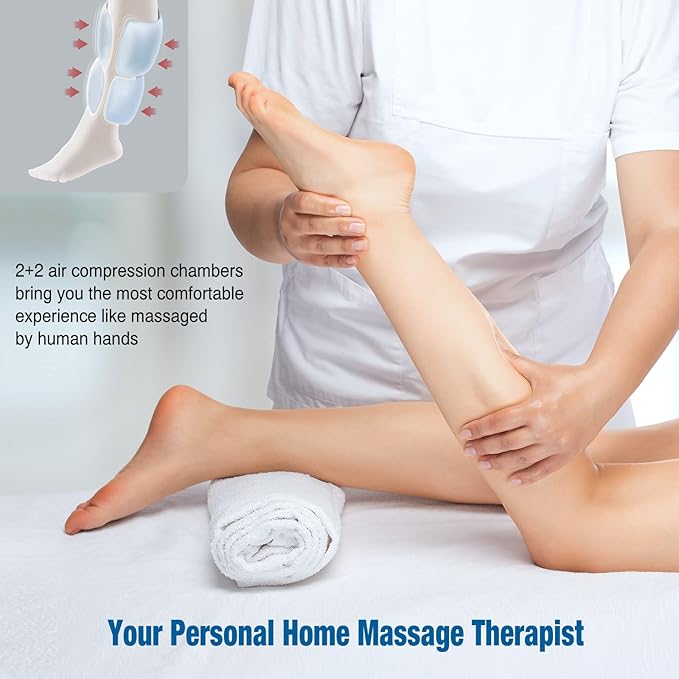 FIT KING Calf Massager for Circulation and Muscle Recovery, Air Compression Device for Calves, Relives Muscle Soreness and Swelling Pain, Helpful for Edema and RLS