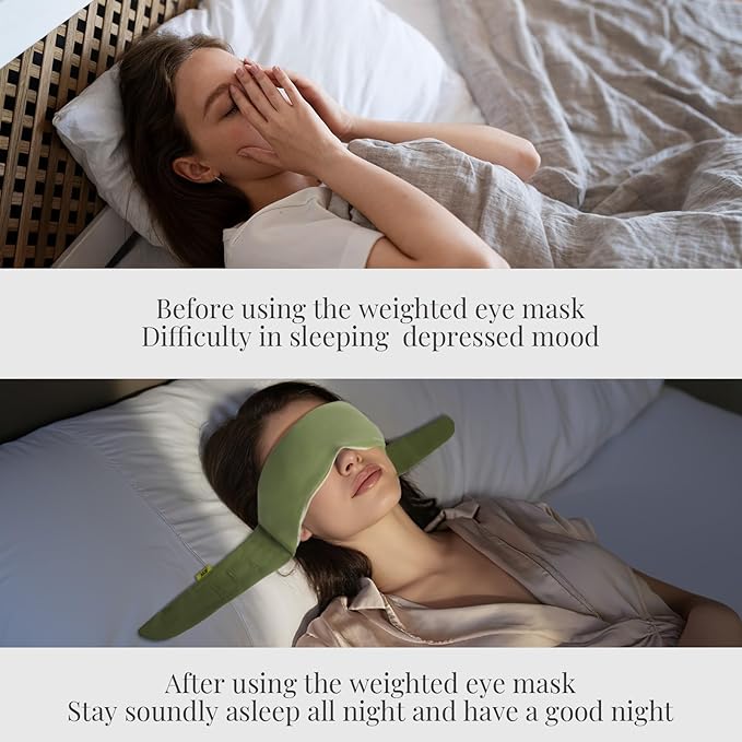 Weighted Eye Mask for Sleeping, Blackout Gravity Sleep Masks for Women Men, Cloud-Like Comfort Softness, Memory Foam, 3D Contoured, Night Eye Covers for Side Sleeper, Meditation & Relaxation