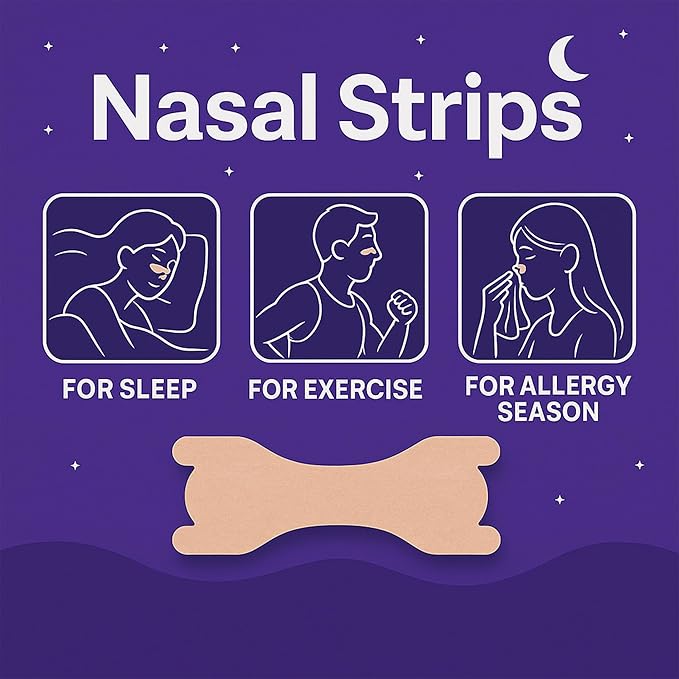 Adelbras Nasal Strips for Snoring & Breathing – Extra Strength Nose Strips for Better Airflow, Strong Adhesion, Sweat-Resistant, Men & Women, Improves Sleep & Workout Performance(60 PCS)