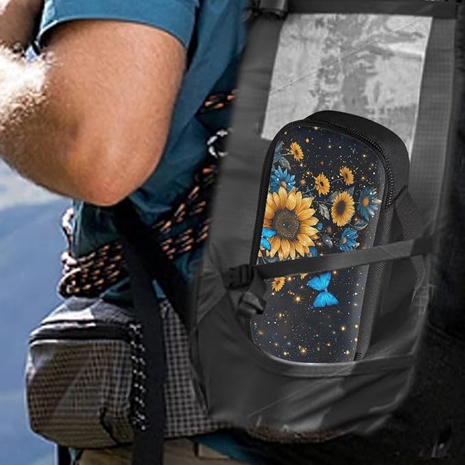 Blue Butterfly Sunflower Insulin Pen Cooler Travel Case with Handle Daily Life and Trip Storage Bag for Glucose Meter and Other Diabetic Supplies Easy to Use & Carry