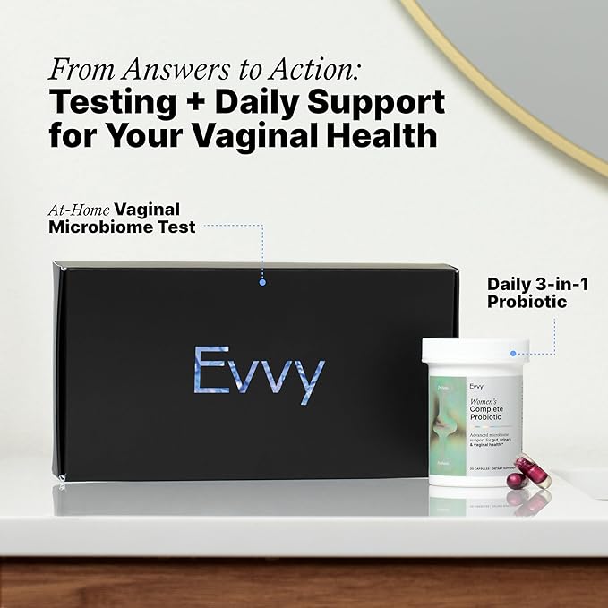 Evvy Vaginal Health Test | At-Home Microbiome Test for BV, Yeast Infection, Ureaplasma & More | Discreet Results in 7–10 Days | Clinician-Reviewed Report & Rx Options