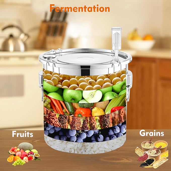 Shine Still 5 GAL 3 Pots Distillery Kit for Alcohol Stainless Steel Copper Tube Complete with Thumper Water Pump Metal Thermometer Fermentation Airlock Distilling for Whiskey, Brandy etc.
