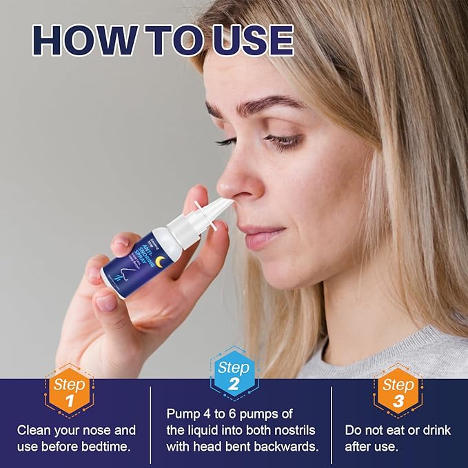 Anti Snoring Spray, Anti Snoring Devices, Effective & Fast Snoring Solution for Better Sleep, Helps Open The Throat & Airway During Sleep, 1 Floz
