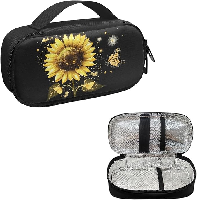 Diabetic Supplies Travel Case, Butterfly Glucose Meter Portable Storage Bag, Insulin Pen and Medication Carrying Case for Insulin Pen, Test Strips, Lancets, Syringe, Needles