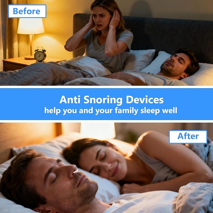 Anti Snoring Devices(8 Pack),Silicone Magnetic Stop Snoring Solution,Anti Snoring Nose Clip,Effective to Relieve Snoring,Snoring Devices for Men and Women,Clear