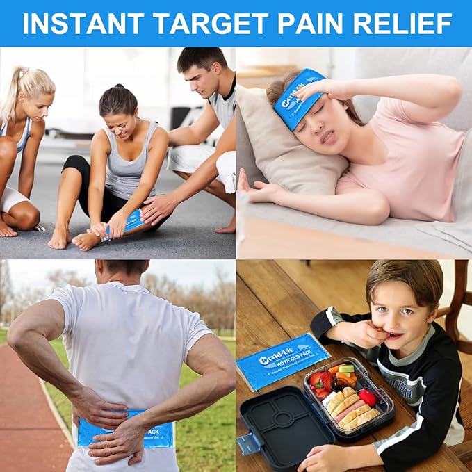 Gel Soft Flexible Ice Packs for Injuries Reusable, 2Pack-12" X 4.7", Freezer Cold Pack, Hot Cold Compress Cooling Gel Pad for Neck, Ankle, Knee, Leg, Shoulder, Elbow, Wrist, Feet Injury Pain Relief