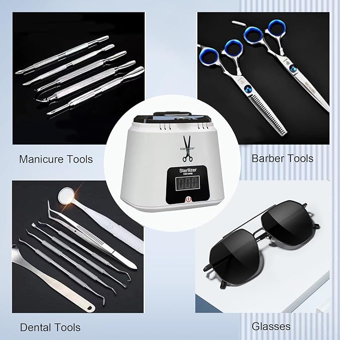 Nail Tool Sterilizer High-Temperature Nail Sterilizer Portable For Metal Nail Art Tools Dental Tool Sterilizer with Glass Beads Sterilizer High Temperature For Manicure Salon