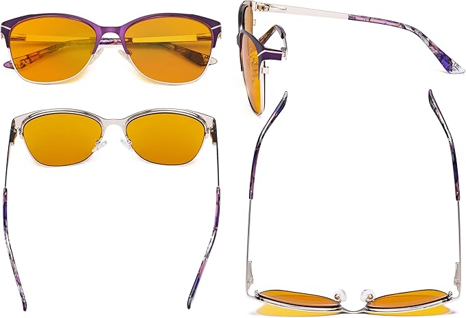 Eyekepper Blue Light Glasses - Semi Rimless Digital Eyeglasses for Women Blocking Computer Screen UV Rays