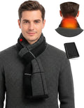Graphene Heated Scarf for Men Women 6000mAh Rechargeable Intelligent Electric Neck Heater Warmer Heating Pad Clothing Clothes Portable Mens Winter Outdoor Gear Accessory Essentials Black Grey