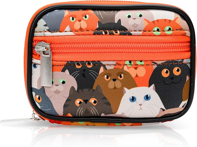 Made Easy Kit Pill Case - Medicine Organizer Box with Removable Seven-Day Vitamin & Supplement – Compact Travel Ready Dispenser in Pouch Holder with Zippered Pocket (ORG Cat)