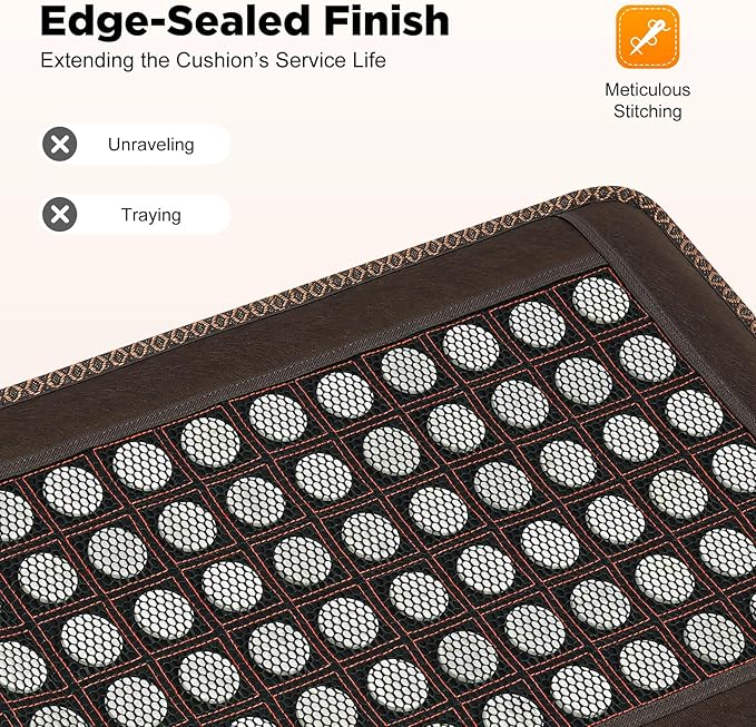 20 x 59 Inch Infrared Heating Pads for Full Back, 138 Pieces Natural Jade Electric Heating Pad for Back Neck Shoulder Fast Pain Relief (Brown)