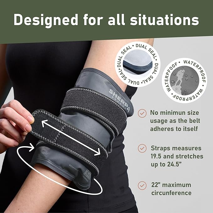 Medium Gel Ice Packs for Injuries Reusable Wrap with Straps - Hot and Cold Pack for Pain Relief, Tennis Elbow, Ankle, Foot, Hand - 8" x 12" - Grey