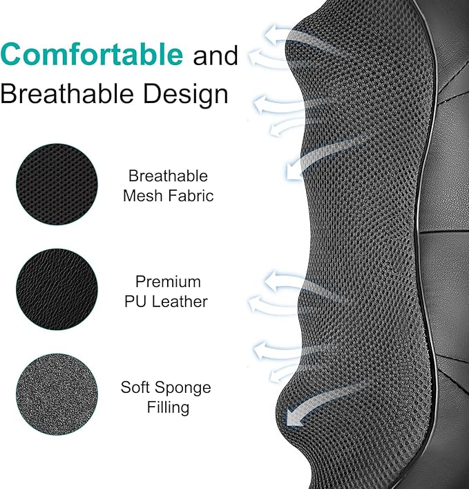 Shiatsu Back and Neck Massager with Heat, Deep Tissue Kneading Back Massager for Pain Relief