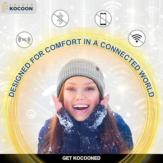 .E-M-F Beanie - Organic Cotton with EcoShield™ Bamboo Lyocell Fara-Day Silver Liner - Hat Cap Ideal for Everyday 5 G, B T, Smart Meter & Wi Fi environments - Grey