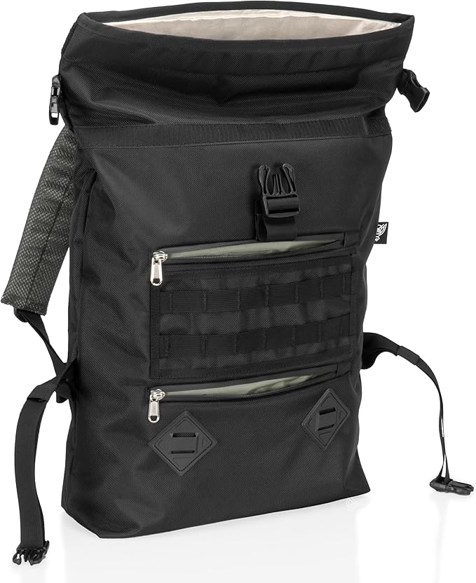 Xtreme Sight Line ~ AQUA RT~S Water-Proof Faraday Backpack ~ Sleek, Compact, Blocks RF and EMF ~ Stone ~ Dimensions: (roll-top closed): 17" tall by 13.5" wide by 4.5" deep