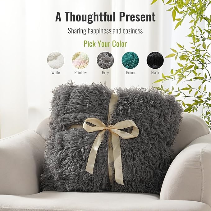 Uttermara Weighted Blanket 20 LBS Queen Size for Adults, Sherpa Fleece Weighted Blanket with Luxury Long Fur, Fluffy Cozy Warm Sherpa Plush Heavy Throw Blankets for Sofa Bed, 60 x 80 inches, Gray