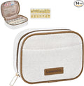 Weekly Travel Pill Organizer 2 Times A Day Pill Case for Purse with Removable AM PM 7 Day Pill Box,Cute Medication Organizer Pill Container for Medicine, Vitamin, Fish Oils,Supplement (Brown, Medium)