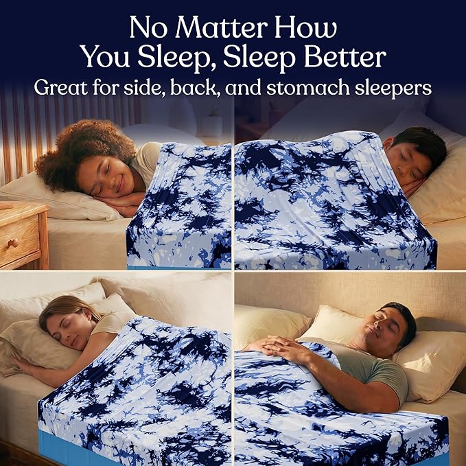 Deep Pressure Sensory Bed Sheet – Queen Sensory Compression Sheet Breathable Sleep Pod Blanket for Better Sleep Support – Calming Compression Blankets for Kids and Adults Blue Petal