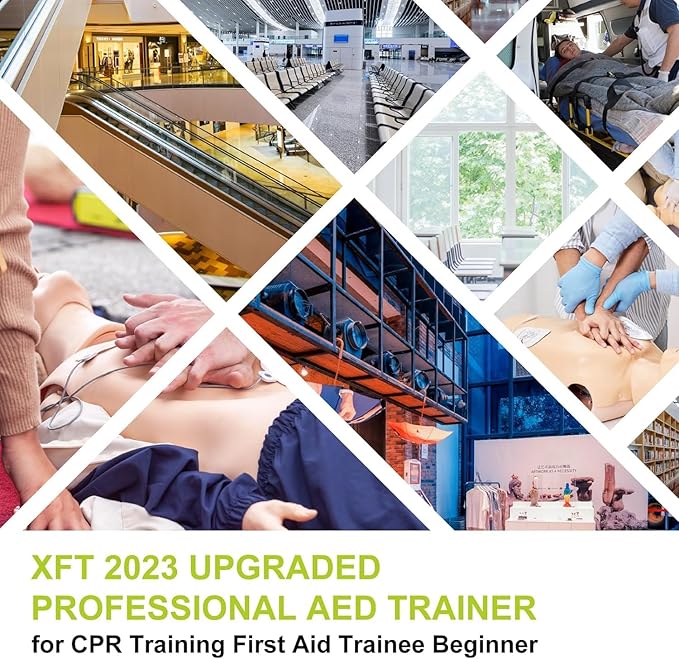 AED Trainer, XFT AED Training Kit CPR Equipment Training Device Automatic External Defibrillator Simulator, AED Trainer Professional for First Aid Trainee Beginner 2024 New Version(XFT-120GA)