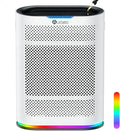 Air Purifiers for Home Large Room Cover 2,100 Ft²,Home Air Purifier with Air Quality Monitor & Aromatherapy,Auto H13 Air Purifier Removes Pets Hair Dust Smoke Odor,with 7 Colors Light(White)