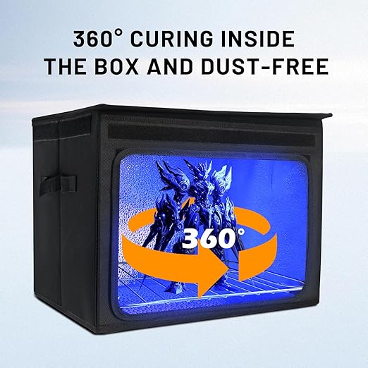 Resin Curing Light Lamp for 3D Printer Large Size Cure Light Box for Machine 3D Printer Led Light 365nm Solidify Photosensitive Resin, 36L/9.5gal, 6w Bulb x3
