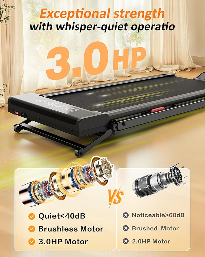 Treadmill with Auto Incline,12-Level Incline Walking Pad Treadmill with Handle Bar,3.0HP Quiet Under Desk 350 lbs Weight Capacity 2 in 1 Foldable Treadmills Walking LED Display for Home Office Gym