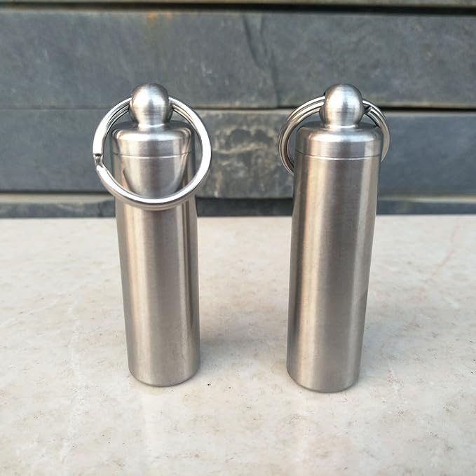 Stainless Steel Mini Waterproof Pill Case,Capsule Seal Case Holder Container for Outdoor Sports