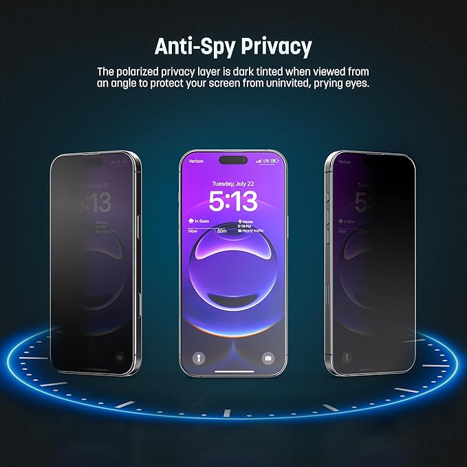 magglass for iPhone Air Privacy Screen Protector, (17-Air 6.5") Anti-Spy Tinted Tempered Glass (Easy Applicator Included)