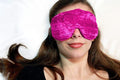 Handmade Weighted Sleep Eye Mask Yoga Pillow - Flax Seed Fill - Lavender Scented - Hot Pink - TEMFL-HP