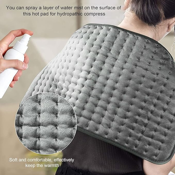 Electric Heating Pad, 6 Temperature Heat Pad, 15.7x11.8 Inch Back Heating Pad for Period Cramps, Back Pain Relief, Neck Shoulders