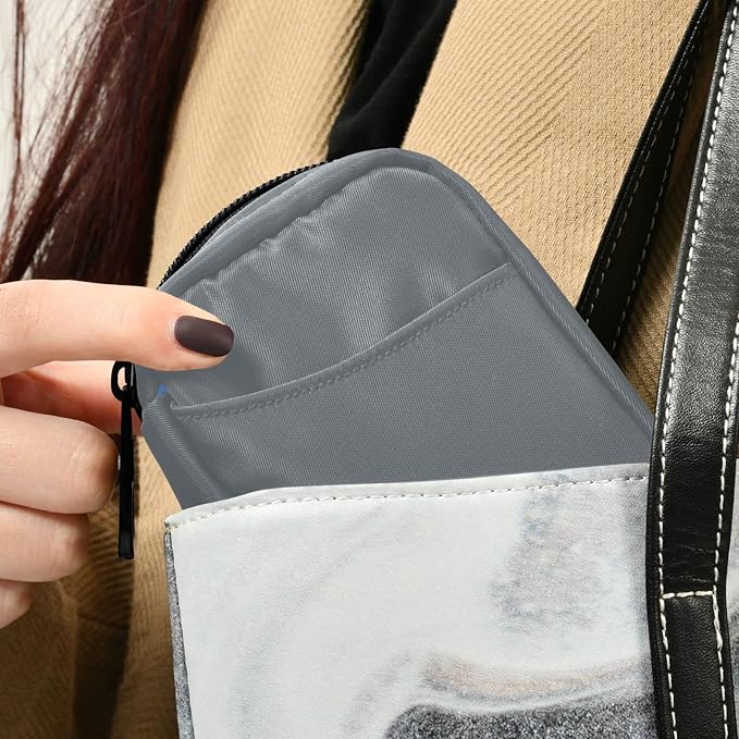 Naanle 7 Day Pill Case Travel Pill Organizer Bag with Zipper Portable Weekly Case Compact Size for Vitamin Supplement Holder, Solid Color Grey