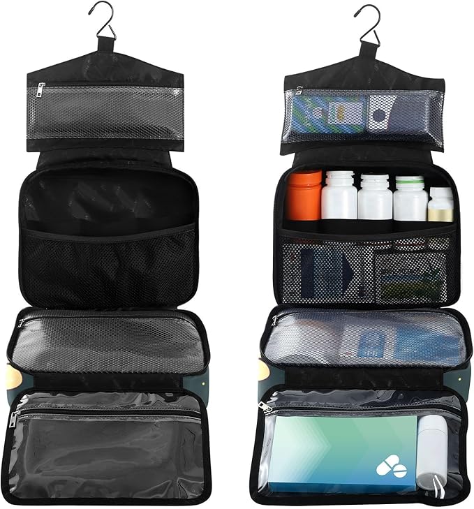 Fustylead Cute Frog and Red Mushroom Butterfly Travel Medicine Organizer Bag Home Storage First Aid Kit Large Pill Case with Zipper for Pill Bottle, Vitamins, and Medical Supplies