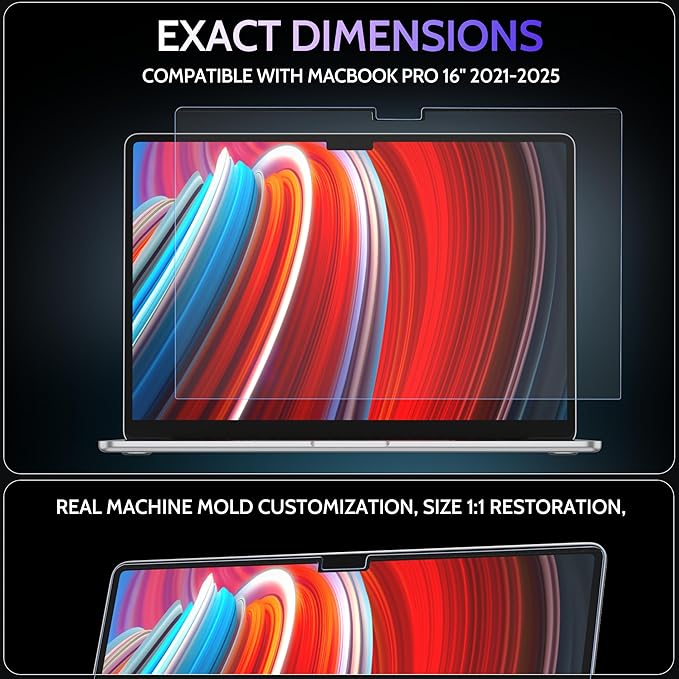 Magnetic Anti Blue Light Screen Protector for MacBook Pro 16 Inch (2021-2026, M1, M2, M3, M4, M5), Removable Glare Filter for 16.2" Mac Laptop Computer