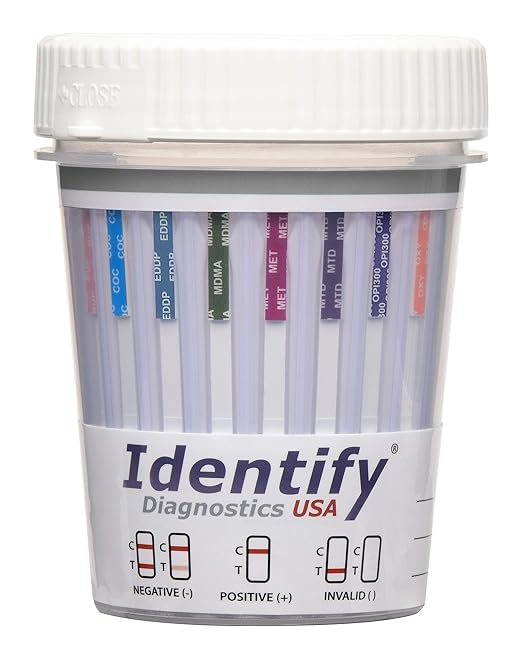Identify Diagnostics USA Drug Screen Test | 150 Pack | Made In USA 14 Panel CLIA Waived Urine Marijuana Drug Test Cups with 6 Adults for AMP,BAR,BUP,BZO,COC,EDDP,MDMA,MET,MTD,MOP|OPI,OXY,PCP,TCA,THC